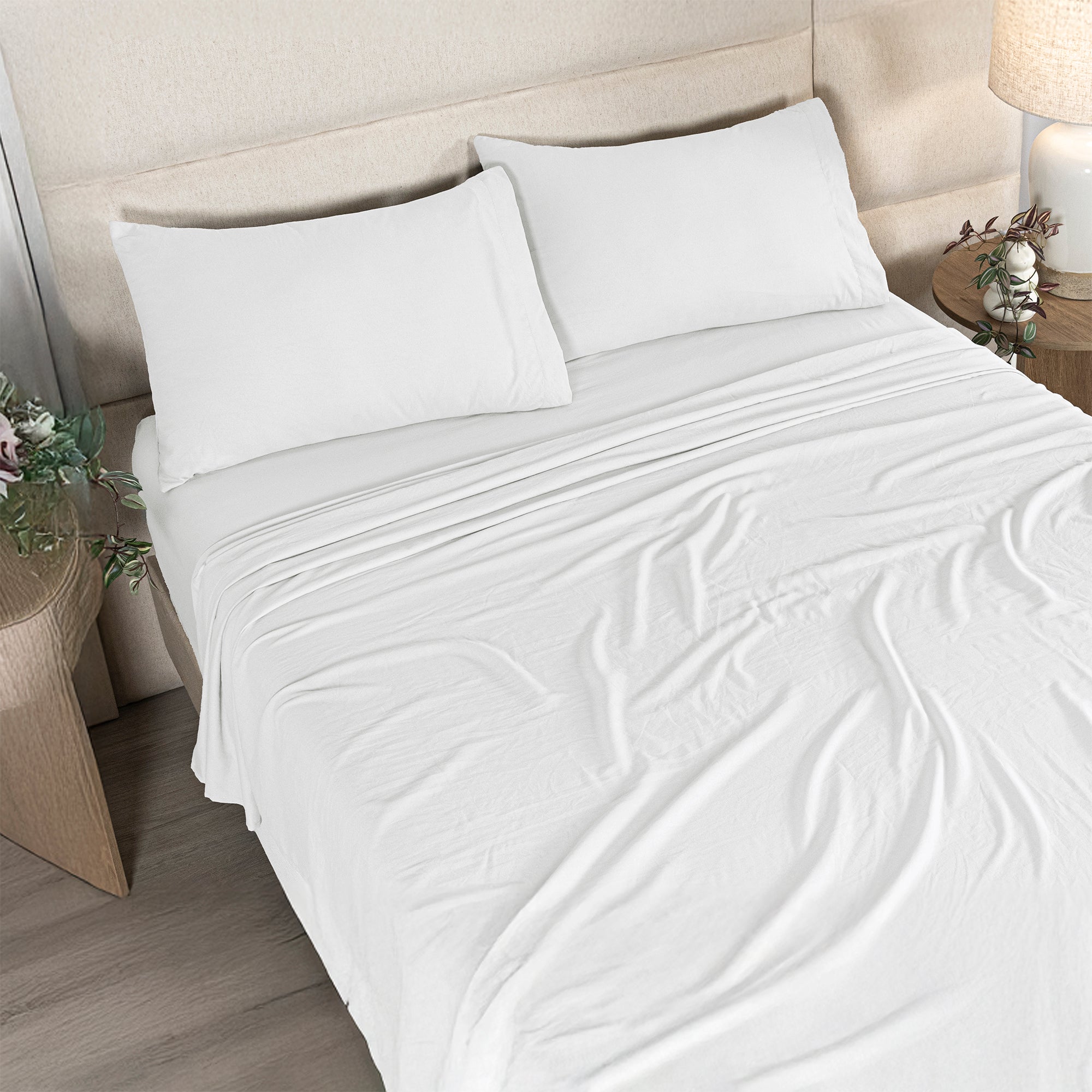 Viasoft Washed White Sheets