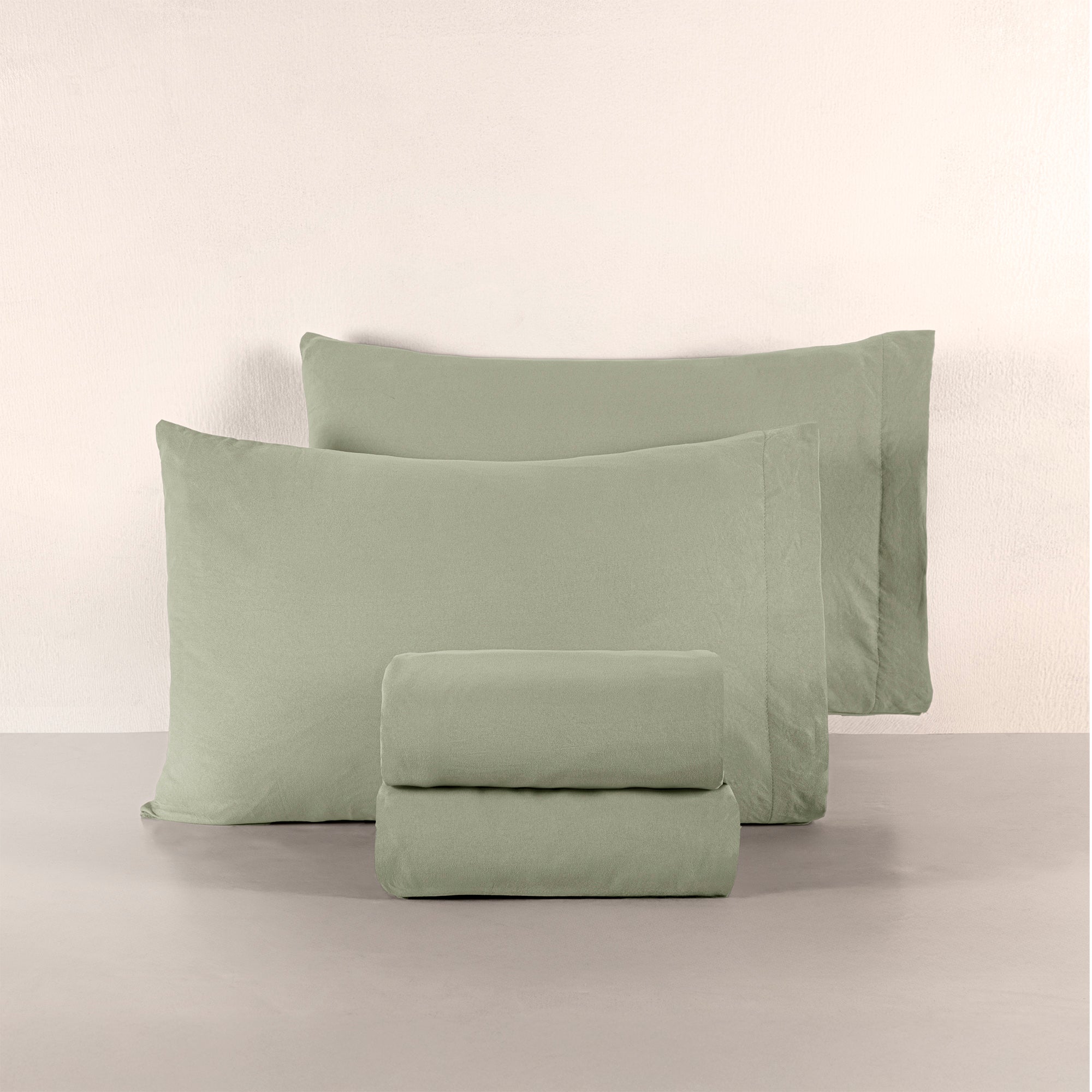 Viasoft Washed Matcha Sheets