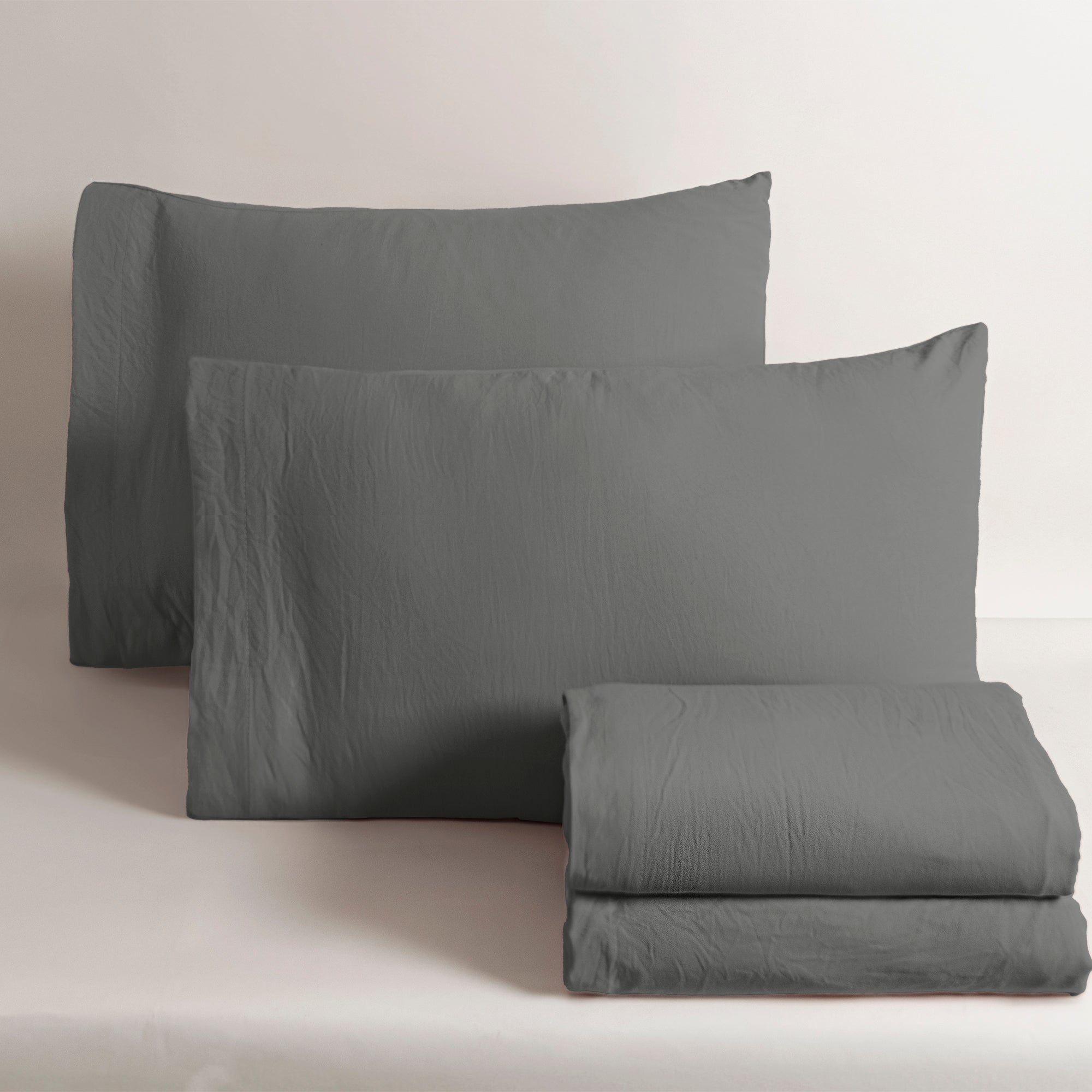 Viasoft Washed Grey Sheets