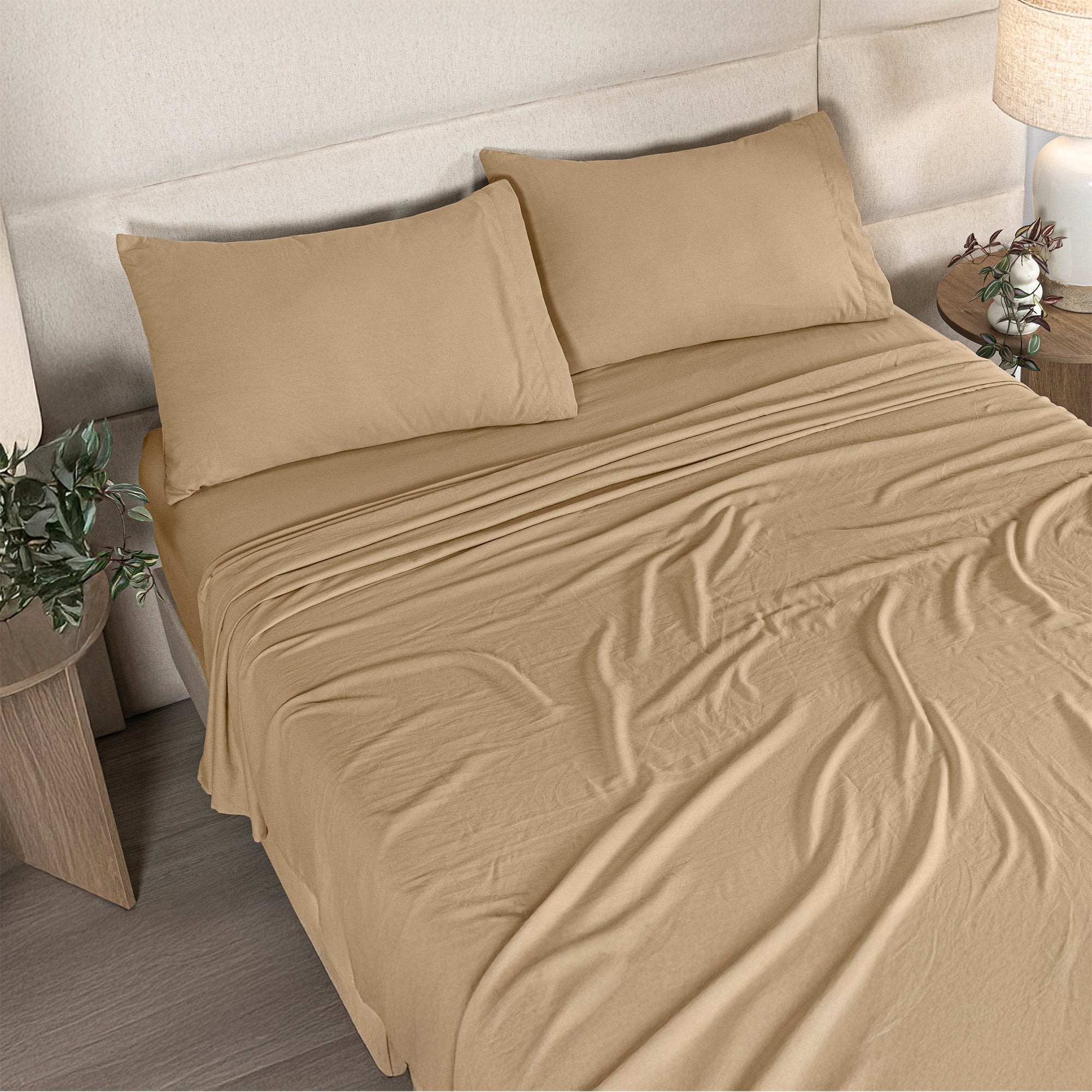 Viasoft Washed Toffee Sheets