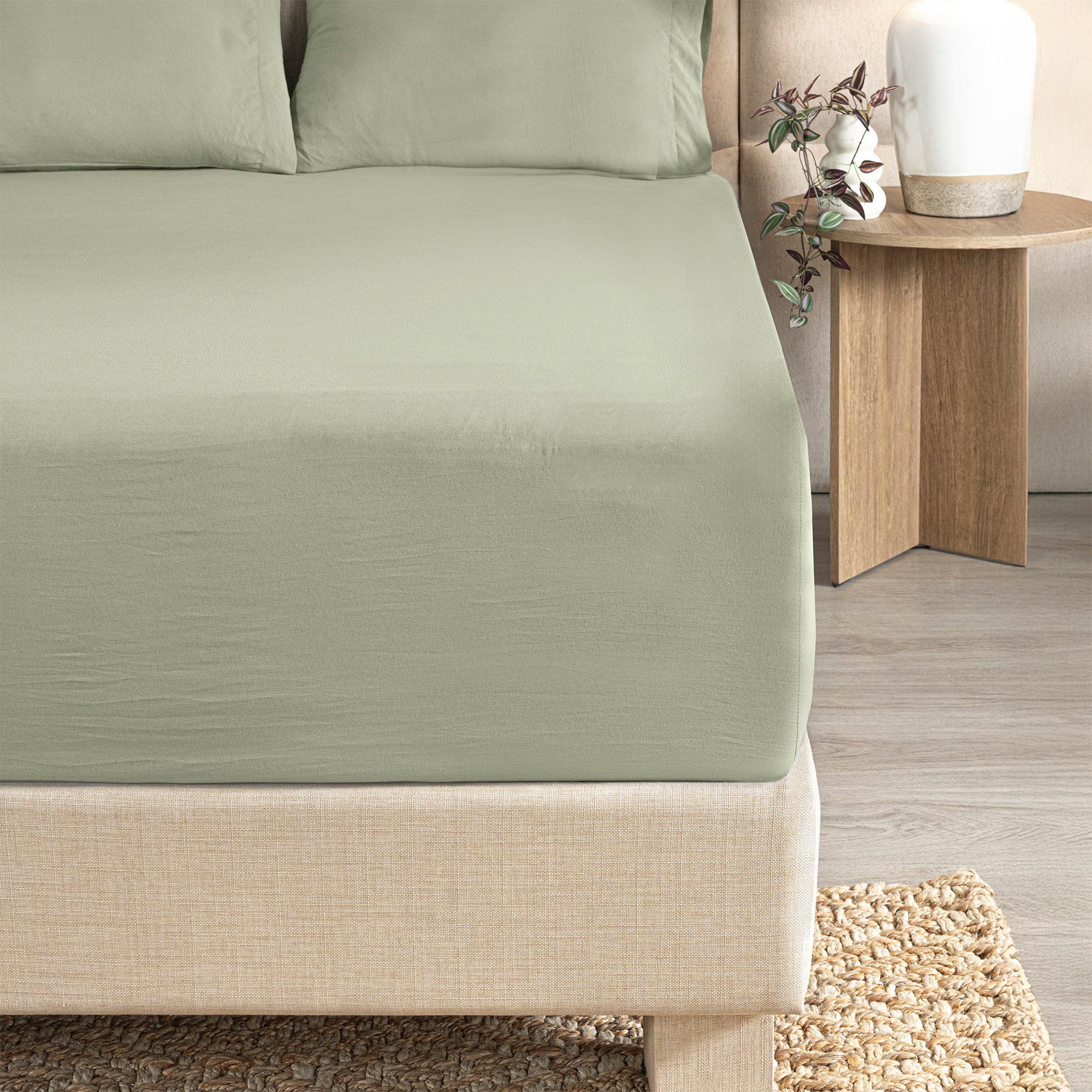 Viasoft Washed Matcha Sheets